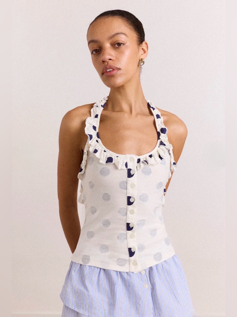 🩷Firm price🩷damson madder Zazie Jersey halter - polka dot